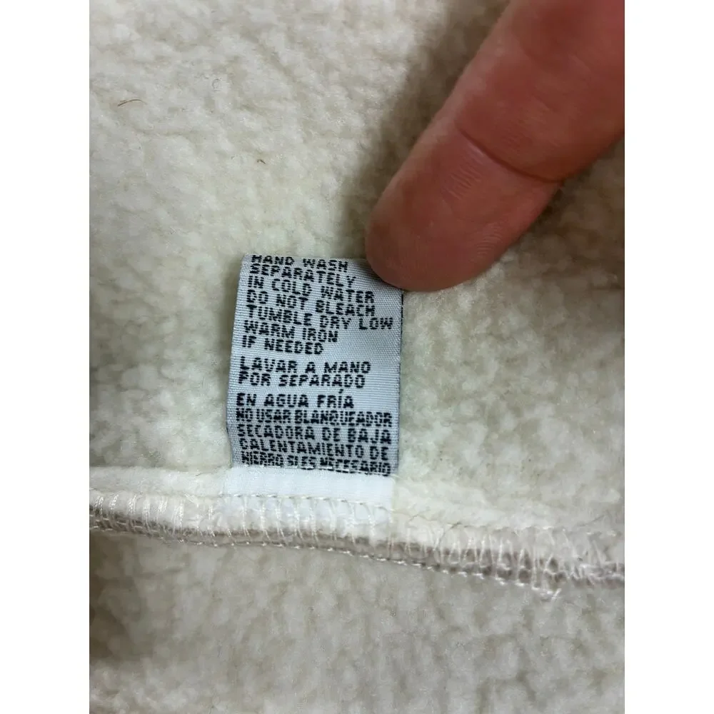 Effeci Collection Sherpa Fleece Jacket Beige Button Front Cozy Winter Coat